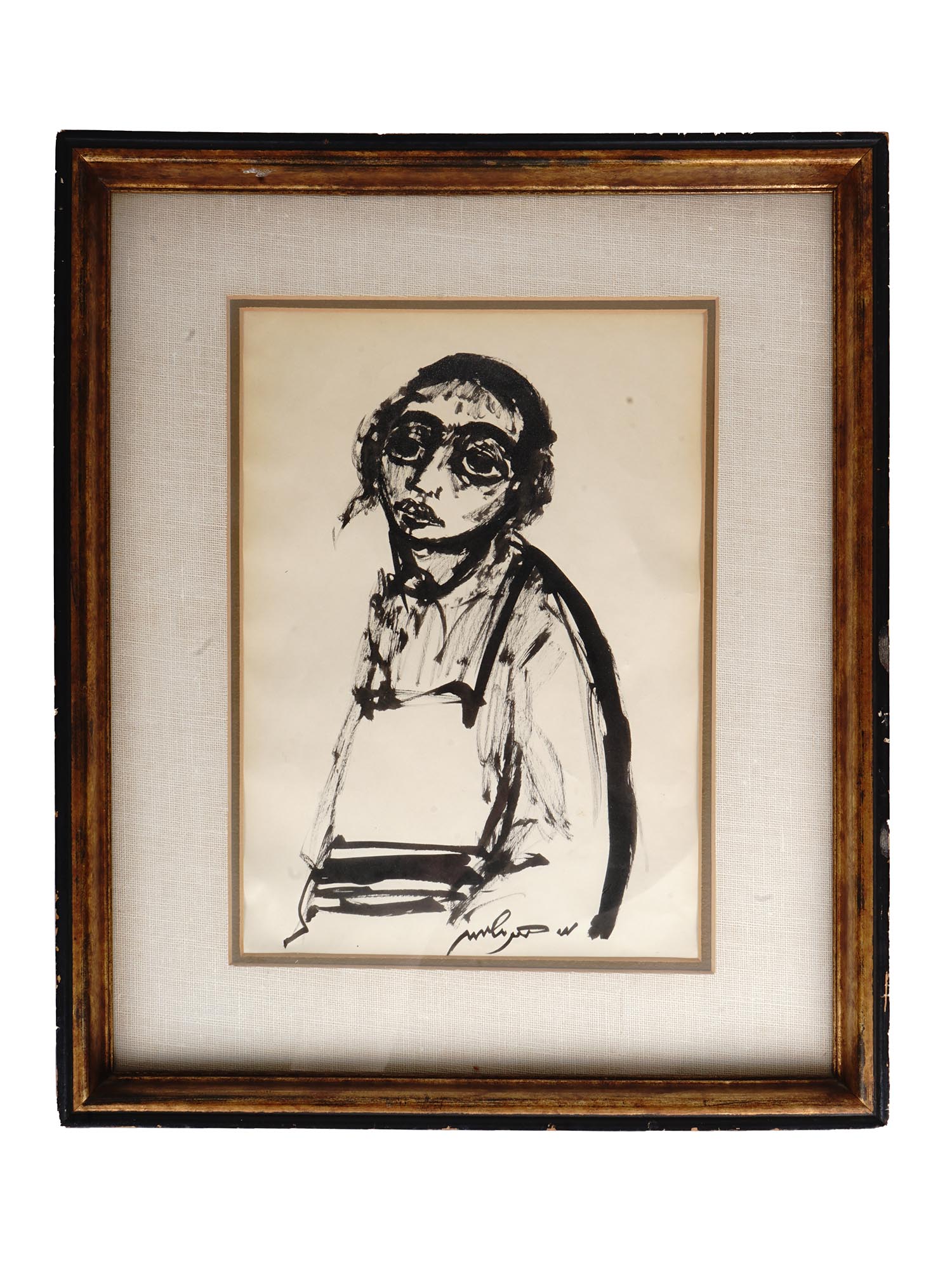 JUDAICA INK PAINTING SKETCH BY MOSHE BERNSTEIN PIC-0